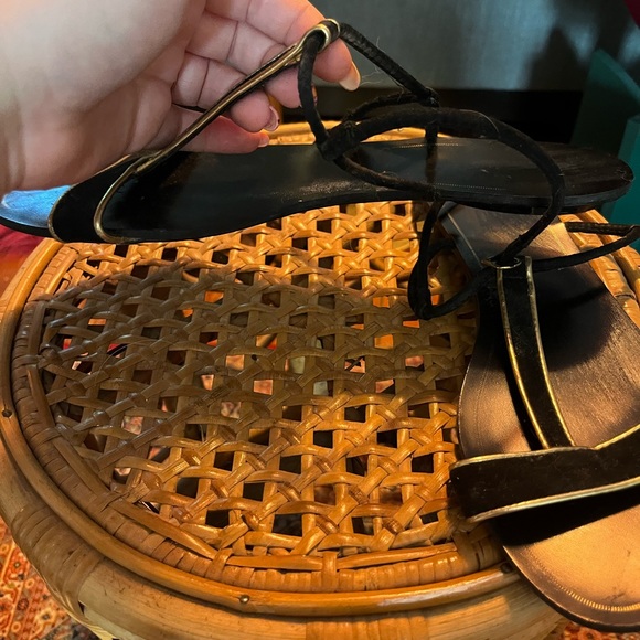 Zara Black and Gold Sandals - Picture 5 of 6